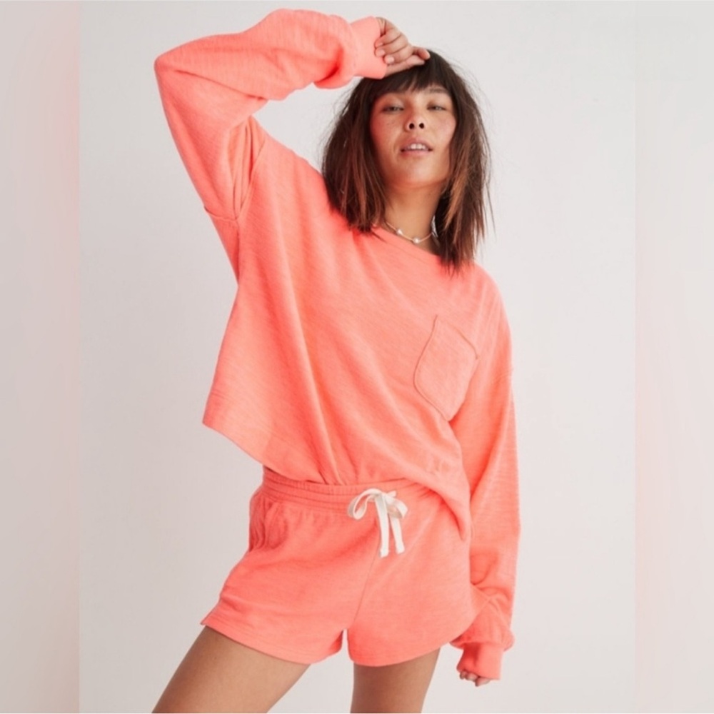 Aerie Endless Summer Neon Pink Crop Pullover